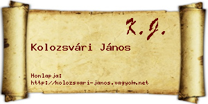 Kolozsvári János névjegykártya