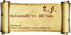 Kolozsvári János névjegykártya