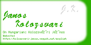 janos kolozsvari business card